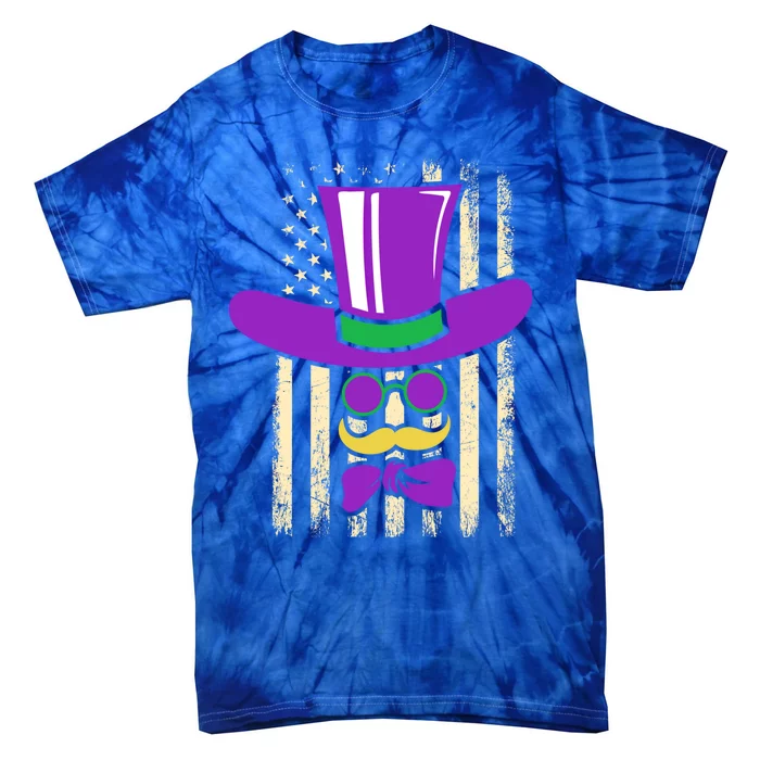 Gentle Usa Flag Masquerade Carnival Party Mardi Gras Gift Tie-Dye T-Shirt