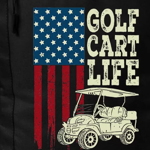 Golf Us Flag Golf Cart Life Daily Commute Backpack