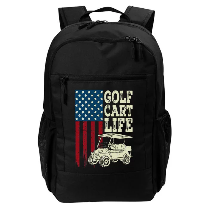 Golf Us Flag Golf Cart Life Daily Commute Backpack