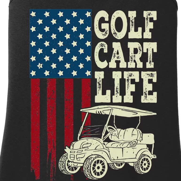 Golf Us Flag Golf Cart Life Gift Funny Golf Ladies Essential Tank