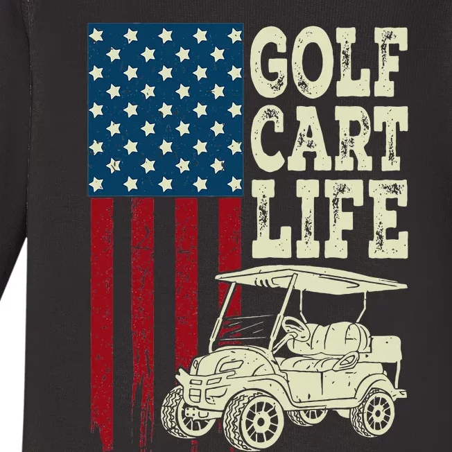 Golf Us Flag Golf Cart Life Gift Funny Golf Baby Long Sleeve Bodysuit