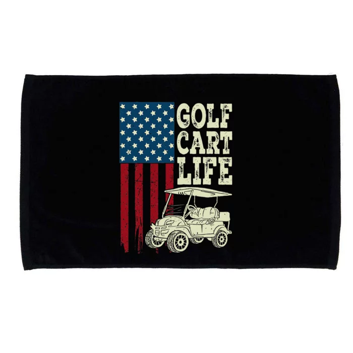 Golf Us Flag Golf Cart Life Gift Funny Golf Microfiber Hand Towel