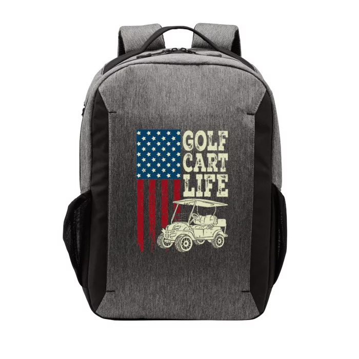 Golf Us Flag Golf Cart Life Gift Funny Golf Vector Backpack