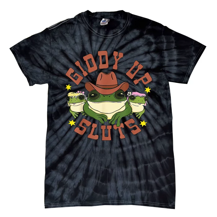 Giddy Up Funny Frogs Funny Western Country Tie-Dye T-Shirt