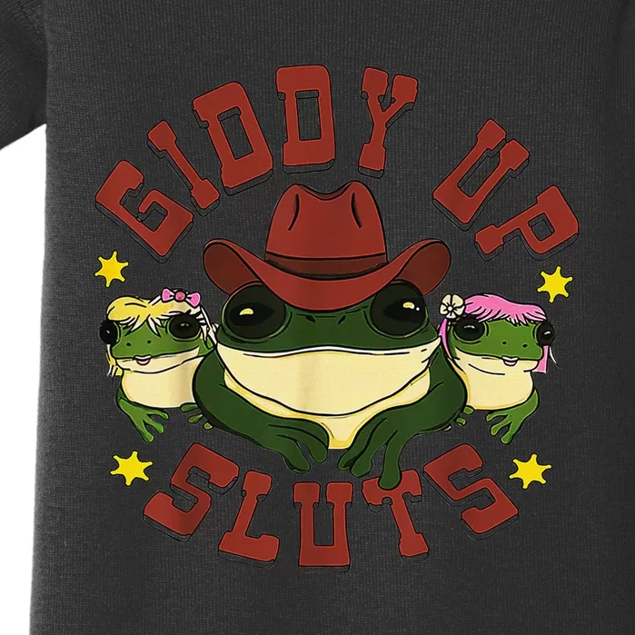 Giddy Up Funny Frogs Funny Western Country Baby Bodysuit