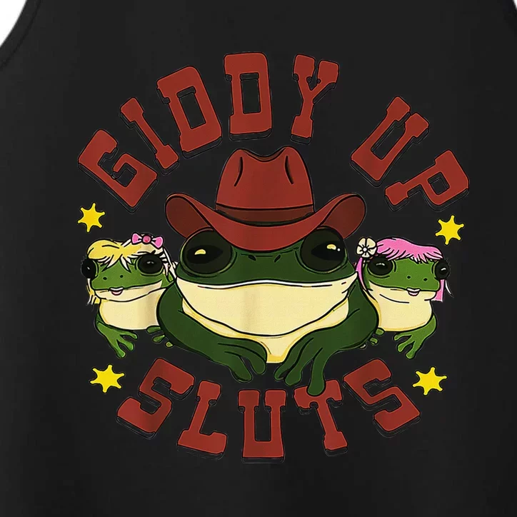 Giddy Up Funny Frogs Funny Western Country Performance Tank