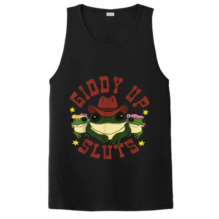 Giddy Up Funny Frogs Funny Western Country Performance Tank