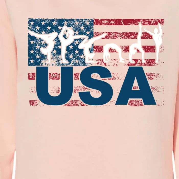 Gymnastics Usa Girl Patriotism Funny Sports Us American Gift Womens California Wash Sweatshirt