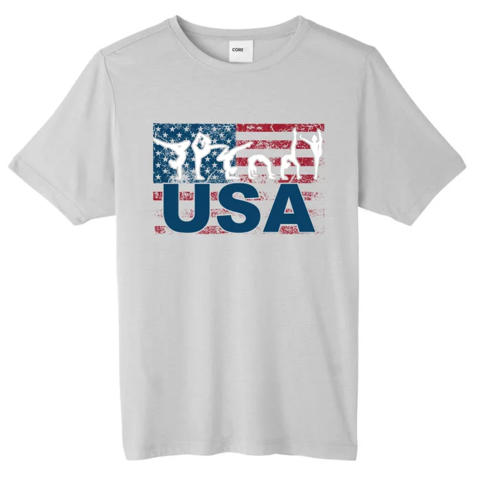 Gymnastics Usa Girl Patriotism Funny Sports Us American Gift ChromaSoft Performance T-Shirt