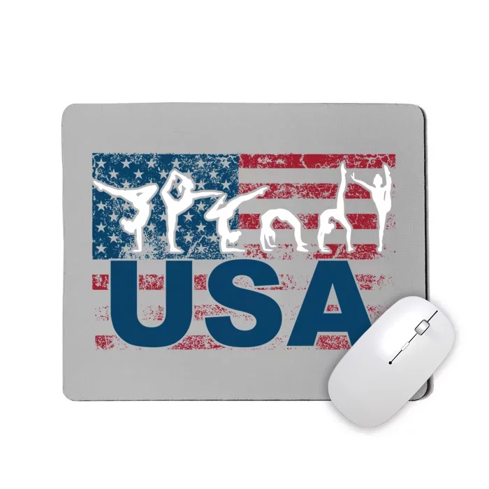 Gymnastics Usa Girl Patriotism Funny Sports Us American Gift Mousepad