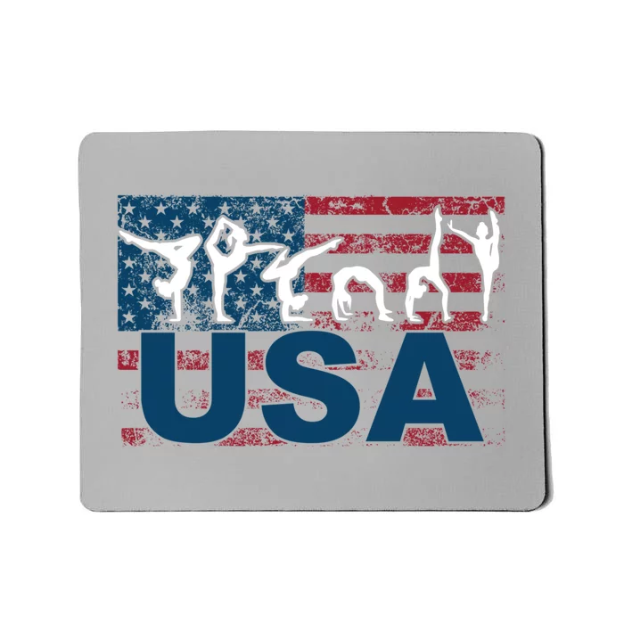 Gymnastics Usa Girl Patriotism Funny Sports Us American Gift Mousepad