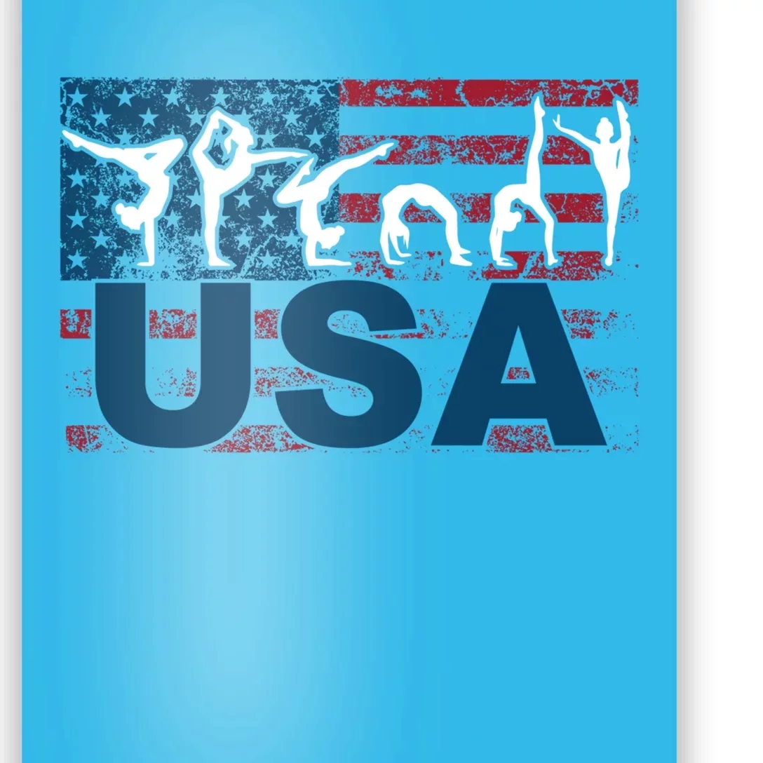 Gymnastics Usa Girl Patriotism Funny Sports Us American Gift Poster