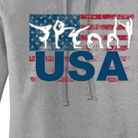 Gymnastics Usa Girl Patriotism Funny Sports Us American Gift Women's Pullover Hoodie