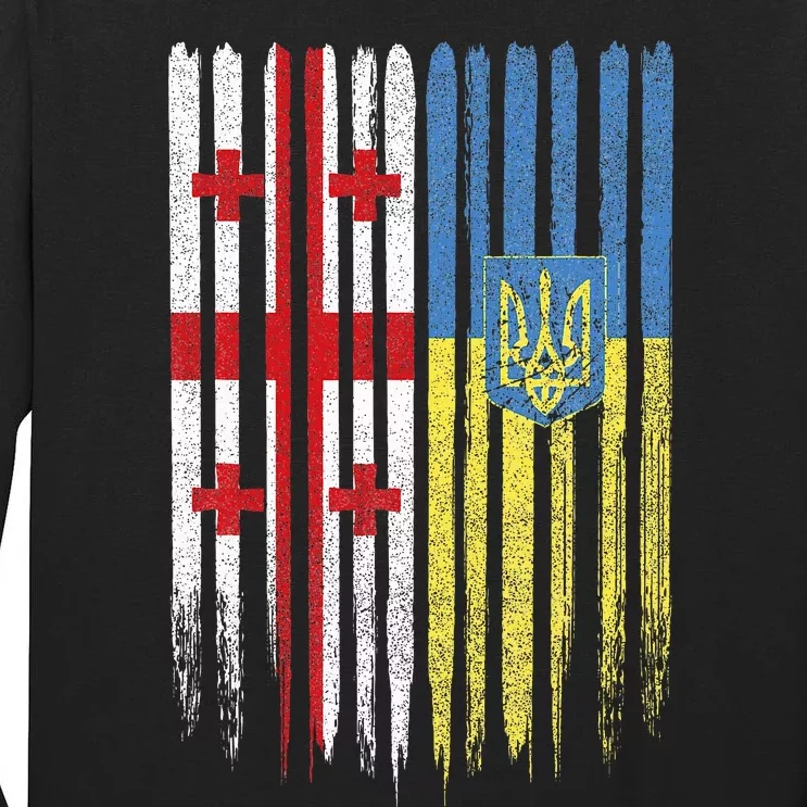 Georgia Ukraine Georgian Ukrainian Flag Tall Long Sleeve T-Shirt