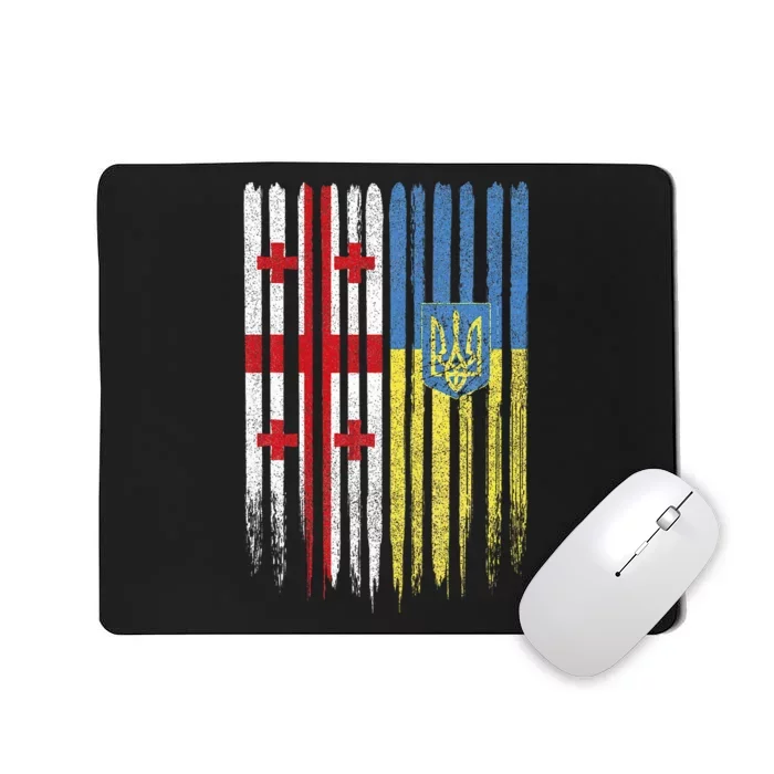 Georgia Ukraine Georgian Ukrainian Flag Mousepad