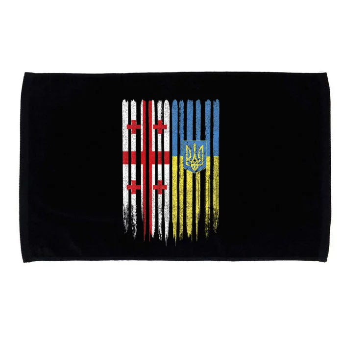 Georgia Ukraine Georgian Ukrainian Flag Microfiber Hand Towel