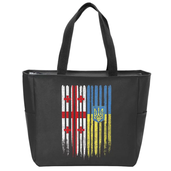 Georgia Ukraine Georgian Ukrainian Flag Zip Tote Bag