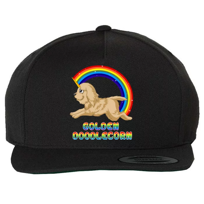 Goldendoodle Unicorn Wool Snapback Cap