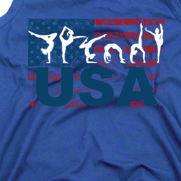 Gymnastics Usa Girl Patriotism Funny Sports Us American Gift Cute Gift Tank Top