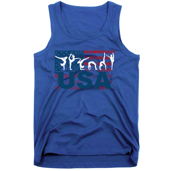 Gymnastics Usa Girl Patriotism Funny Sports Us American Gift Cute Gift Tank Top