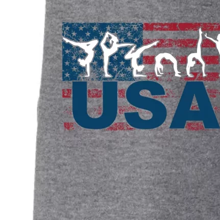 Gymnastics Usa Girl Patriotism Funny Sports Us American Gift Cute Gift Doggie 3-End Fleece Hoodie