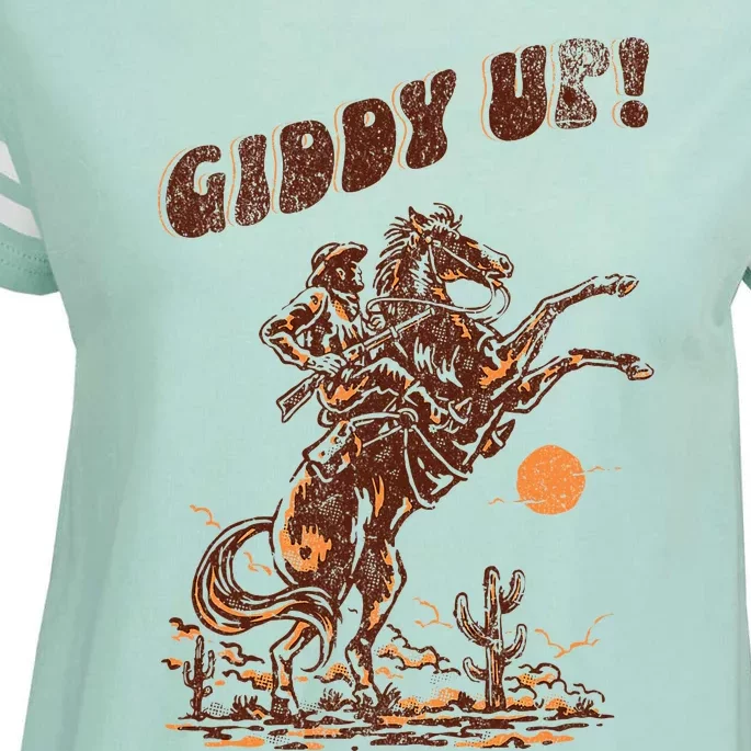 Giddy Up Horse Western Boho Hippie Enza Ladies Jersey Football T-Shirt