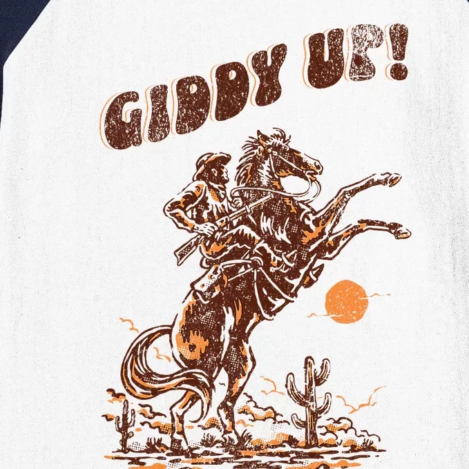 Giddy Up Horse Western Boho Hippie Baseball Sleeve Shirt