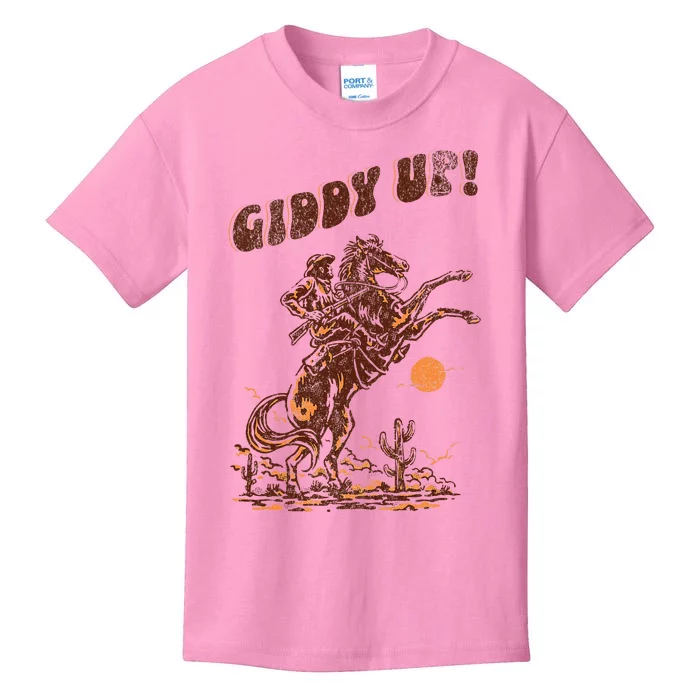 Giddy Up Horse Western Boho Hippie Kids T-Shirt