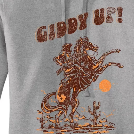 Giddy Up Horse Western Boho Hippie Women's Pullover Hoodie