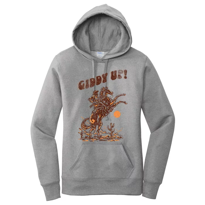 Giddy Up Horse Western Boho Hippie Women's Pullover Hoodie