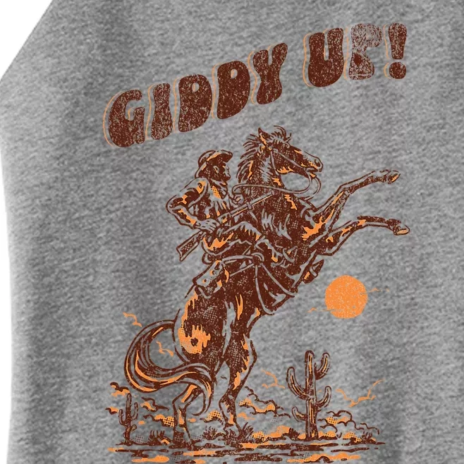 Giddy Up Horse Western Boho Hippie Women’s Perfect Tri Rocker Tank