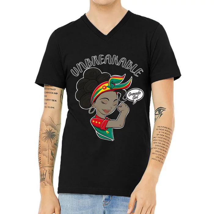 Grenada Unbreakable I Grenada Heritage I Grenada V-Neck T-Shirt