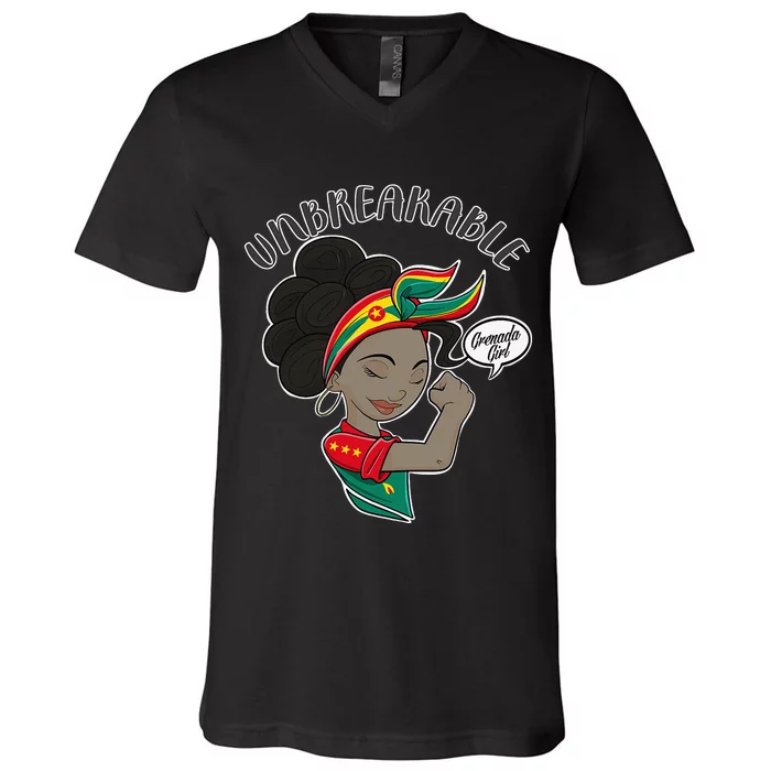 Grenada Unbreakable I Grenada Heritage I Grenada V-Neck T-Shirt