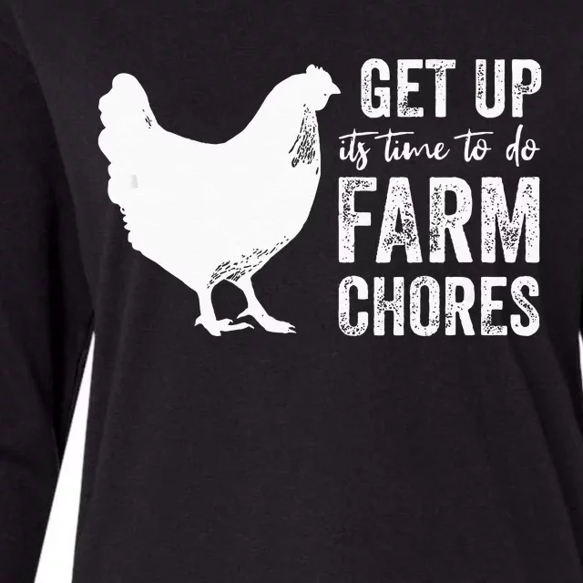 Get Up Its Time To Do Farm Chores Womens Cotton Relaxed Long Sleeve T-Shirt