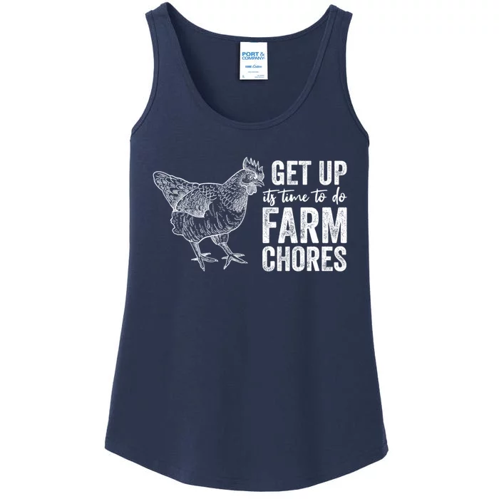 Get Up Its Time To Do Farm Chores Funny Chicken Ladies Essential Tank