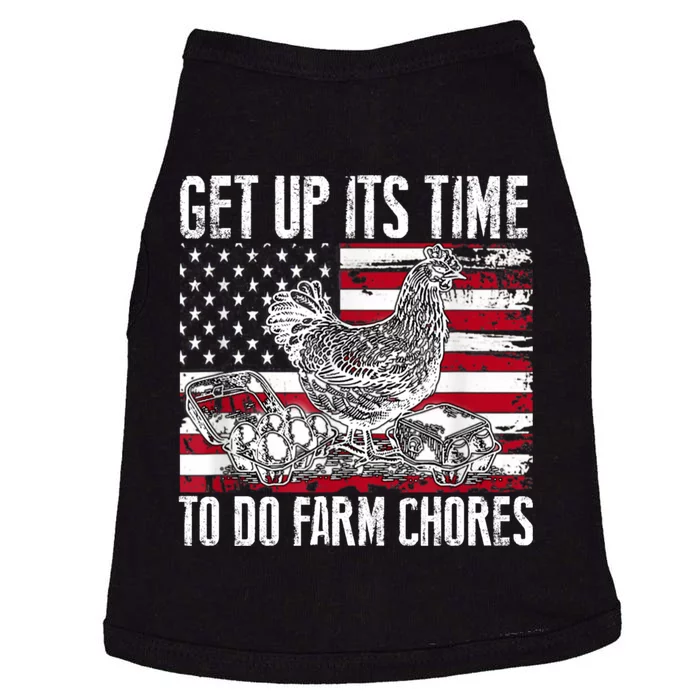 Get Up Its Time To Do Farm Chores Funny Chicken Doggie Tank