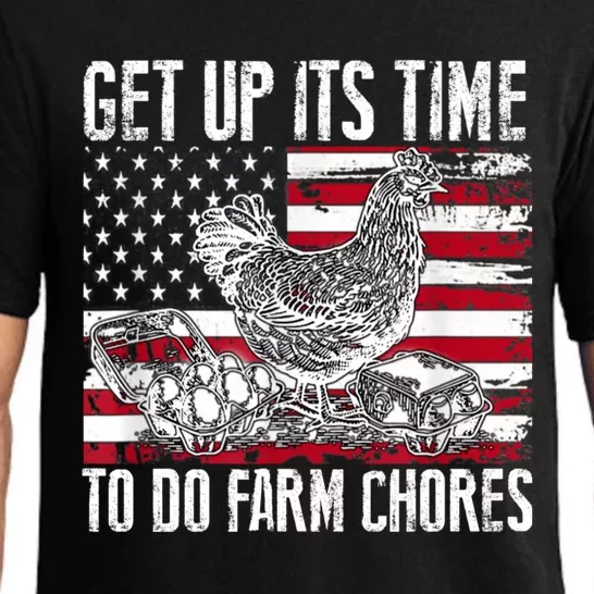 Get Up Its Time To Do Farm Chores Funny Chicken Pajama Set