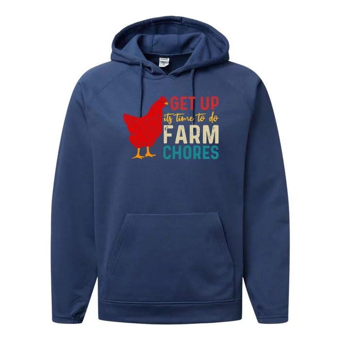 Get Up Its Time To Do Farm Chores Performance Fleece Hoodie