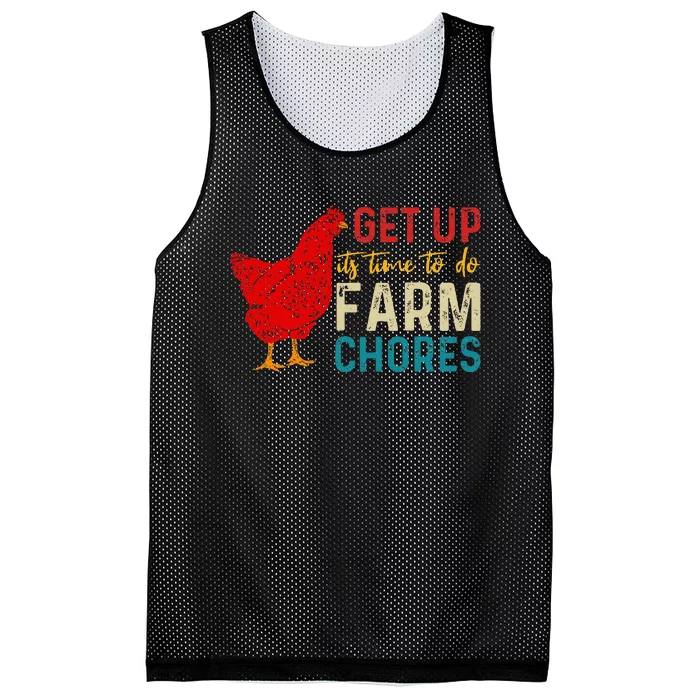 Get Up ItS Time To Do Farm Chores Mesh Reversible Basketball Jersey Tank