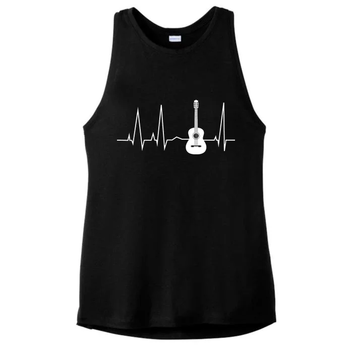 Guitar Heartbeat Pulse Ladies Tri-Blend Wicking Tank