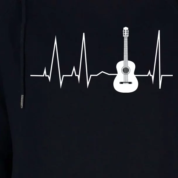 Guitar Heartbeat Pulse Womens Funnel Neck Pullover Hood