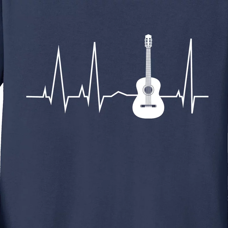 Guitar Heartbeat Pulse Kids Long Sleeve Shirt