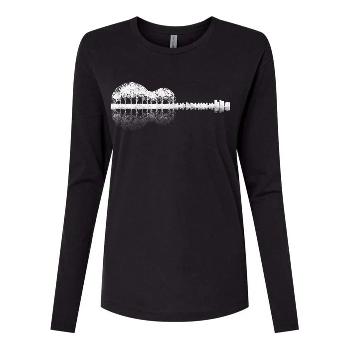 Guitar Landscape Womens Cotton Relaxed Long Sleeve T-Shirt