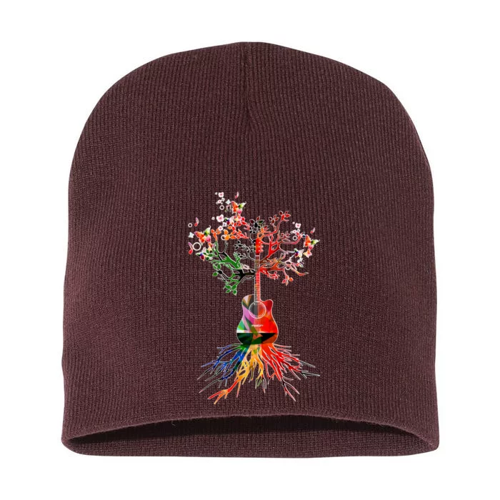 Guitar Roots Tree Of Life Short Acrylic Beanie