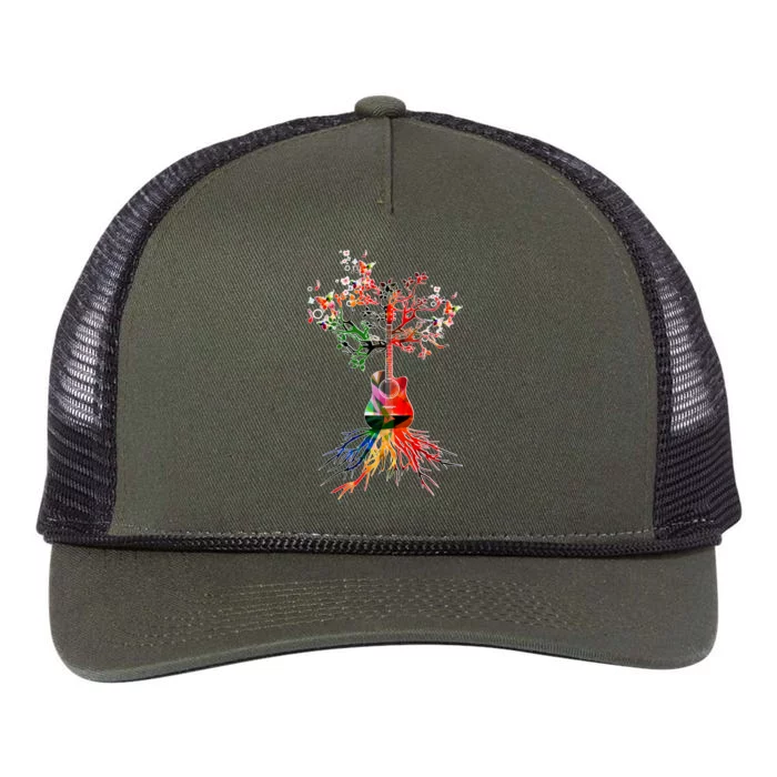 Guitar Roots Tree Of Life Retro Rope Trucker Hat Cap