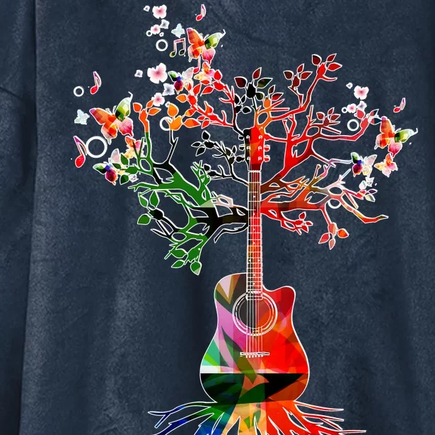 Guitar Roots Tree Of Life Hooded Wearable Blanket