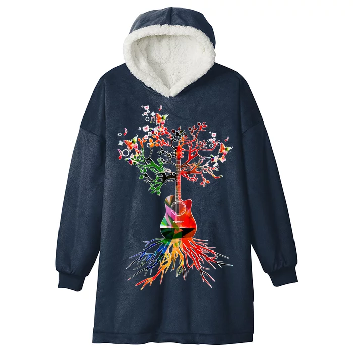 Guitar Roots Tree Of Life Hooded Wearable Blanket