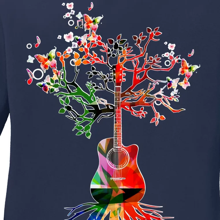 Guitar Roots Tree Of Life Ladies Long Sleeve Shirt