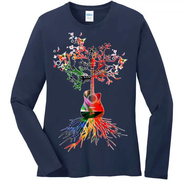 Guitar Roots Tree Of Life Ladies Long Sleeve Shirt