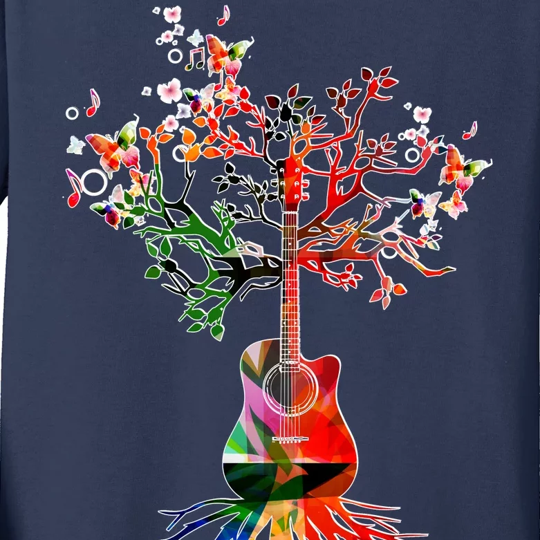 Guitar Roots Tree Of Life Kids Long Sleeve Shirt